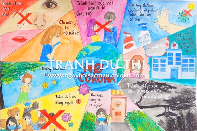 Thiếu nhi Hà Tĩnh hưởng ứng cuộc thi vẽ tranh phòng, chống Covid-19