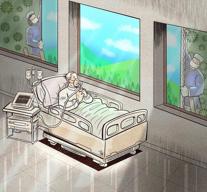 Bộ tranh cảm động về những bác sĩ tuyến đầu chống dịch Covid-19