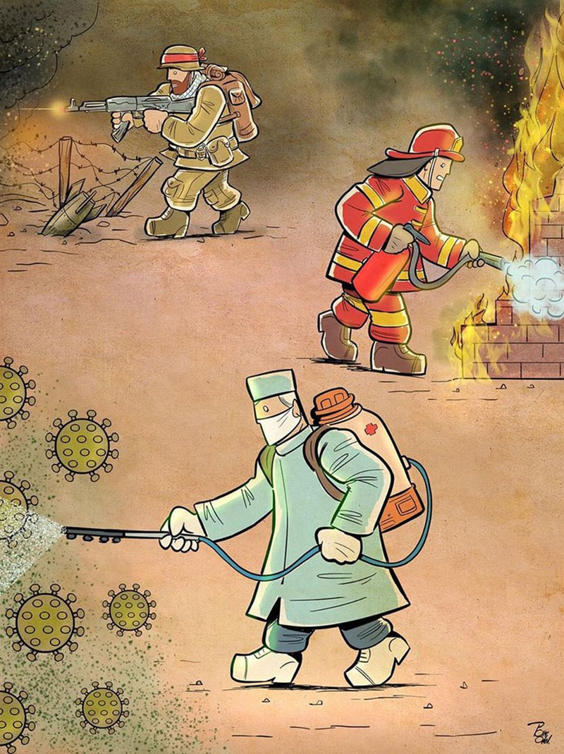 Bộ tranh cảm động về những bác sĩ tuyến đầu chống dịch Covid-19