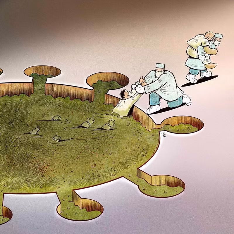 Bộ tranh cảm động về những bác sĩ tuyến đầu chống dịch Covid-19