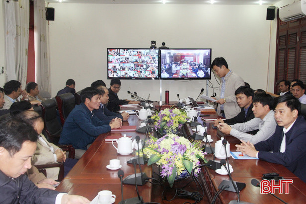 Nghi Xuân khai thác hệ thống truyền hình hội nghị trực tuyến đầu tiên Hà Tĩnh