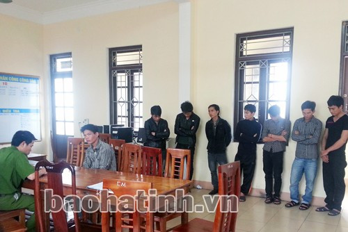 Các đối tượng tại Công an huyện Lộc Hà