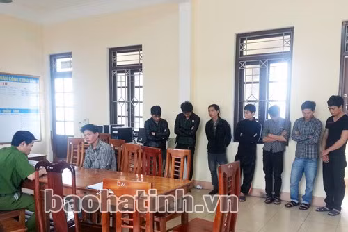 Các đối tượng tại Công an huyện Lộc Hà