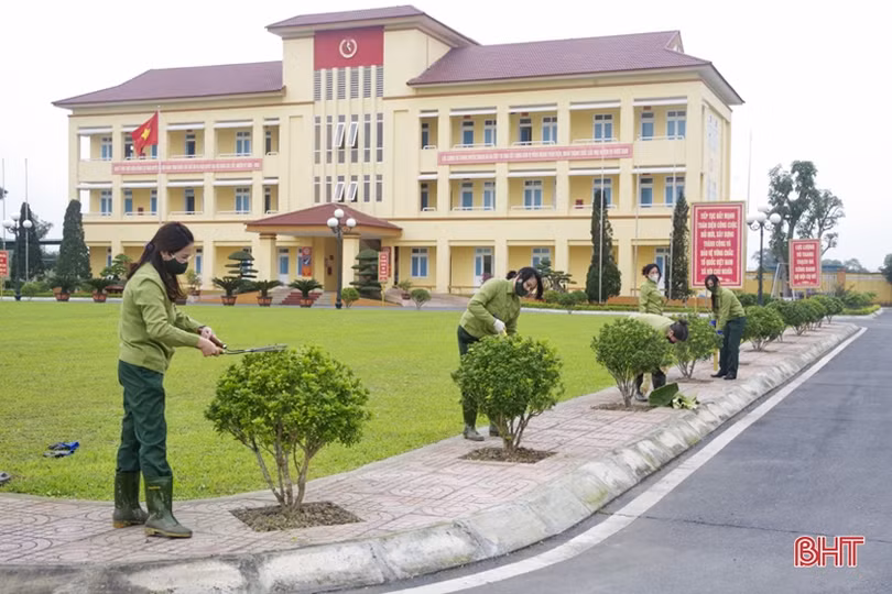 Xây dựng doanh trại chính quy, xanh - sạch - đẹp trong LLVT Hà Tĩnh