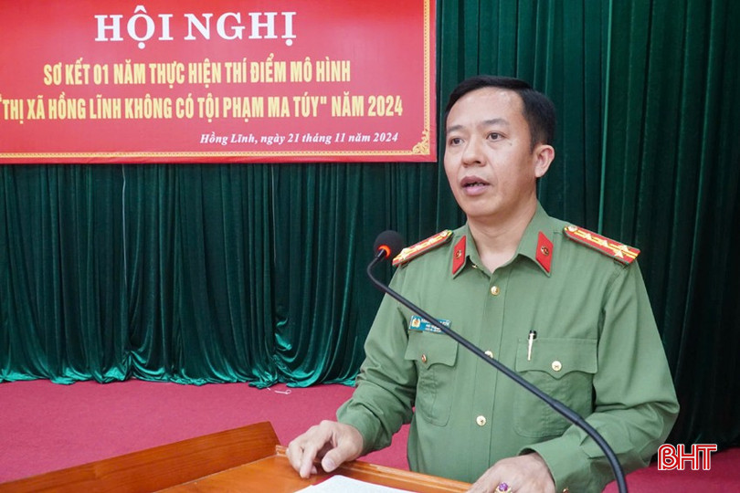 Đại tá Nguyễn Trung Kiên – Phó Giám đốc Công an tỉnh phát biểu tại hội nghị. bqbht_br_dt-z6055468545401-74607a523df461262b98f8c2235ea30a.jpg