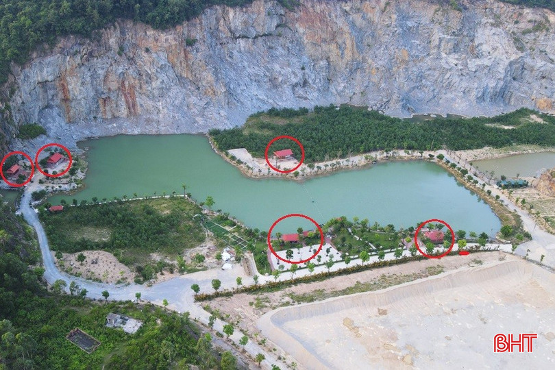 Nhiều nhà, chòi đã xây dựng tại khu vực mỏ đá sau khi Công ty Cổ phần Tập đoàn công nghiệp VN1 hoàn thành cải tạo, phục hồi môi trường. bqbht_br_dt-dji-0539-3206.jpg