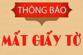 Thông báo mất giấy tờ (lần 1)