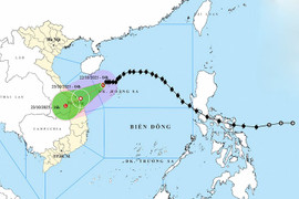 Bão số 12 di chuyển vào bờ, gây mưa rất to từ Hà Tĩnh đến Quảng Ngãi