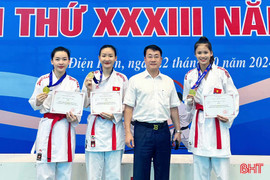 Hà Tĩnh giành 5 huy chương tại Giải Vô địch Karate quốc gia