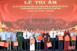 Trang trọng lễ tri ân các liệt sĩ Đại đội Pháo binh 45 Hà Tĩnh