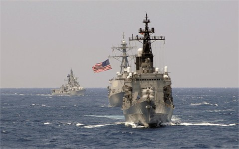 Tập trận quân sự chung Malabar Ấn Độ - Mỹ (ảnh: U.S. Navy/The Wall Treet Journal)