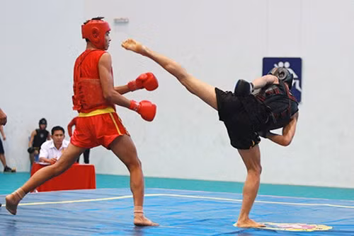 Một pha ra đòn đẹp mắt tại Giải vô địch Wushu trẻ toàn quốc năm 2014