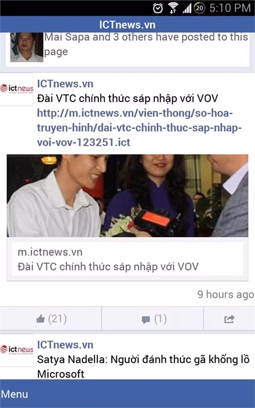 Giao diện Facebook Lite.