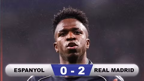 Kết quả Espanyol 0-2 Real Madrid: Vinicius hoãn ngày đăng quang của Barca