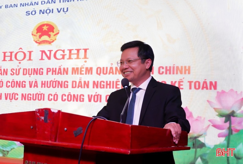 Đồng chí Đặng Văn Dũng, Phó Giám đốc Sở Nội vụ nhấn mạnh tầm quan trọng của quản lý tài chính trợ cấp cho người có công trong bối cảnh triển khai mô hình chính quyền 02 cấp.
