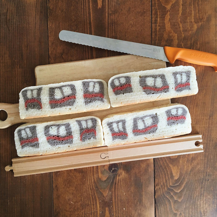 Bà mẹ Nhật đưa tranh vẽ vào lõi bánh mì