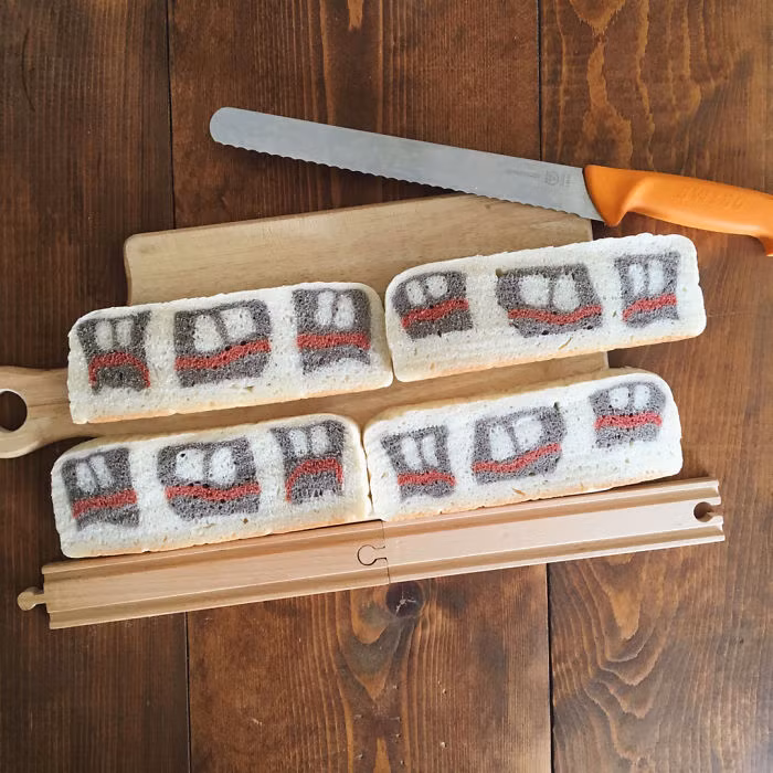 Bà mẹ Nhật đưa tranh vẽ vào lõi bánh mì