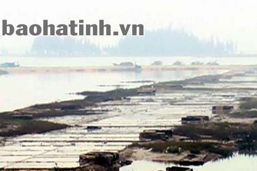 Đồng muối Cẩm Lĩnh bị thu hẹp dần.