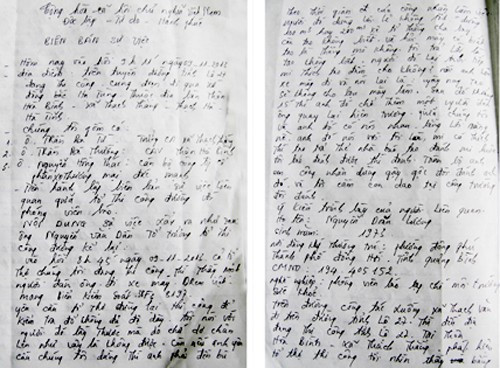 Biên bản sự việc liên quan giữa tổ thi công với "phóng viên" Tạp chí Môi trường và sức khỏe do Công an xã Thạch Thắng (huyện Thạch Hà) lập