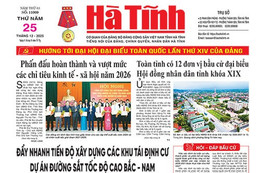Báo in Hà Tĩnh ngày 25/12/2025