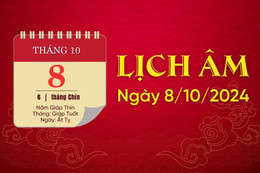 Lịch âm ngày 8/10/2024 - lịch vạn niên - xem lịch âm chính xác nhất