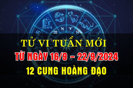 Tử vi tuần mới từ ngày 16/9 - 22/9/2024 của 12 cung hoàng đạo