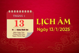 Lịch âm hôm nay ngày 13/1/2025: Xuất hành sáng sớm, mọi việc suôn sẻ