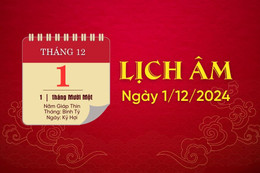 Lịch âm ngày 01/12/2024 - lịch vạn niên - xem lịch âm chính xác nhất