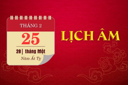 Lịch âm hôm nay ngày 25/2/2025