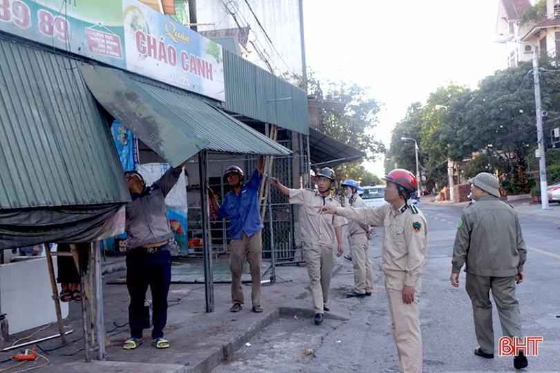 Giải phóng vỉa hè, tạo diện mạo cho khu vực trung tâm TP Hà Tĩnh