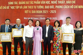Hà Tĩnh có 1 tập thể, 5 tác phẩm đạt Giải thưởng về sáng tác, quảng bá tác phẩm học và làm theo Bác 