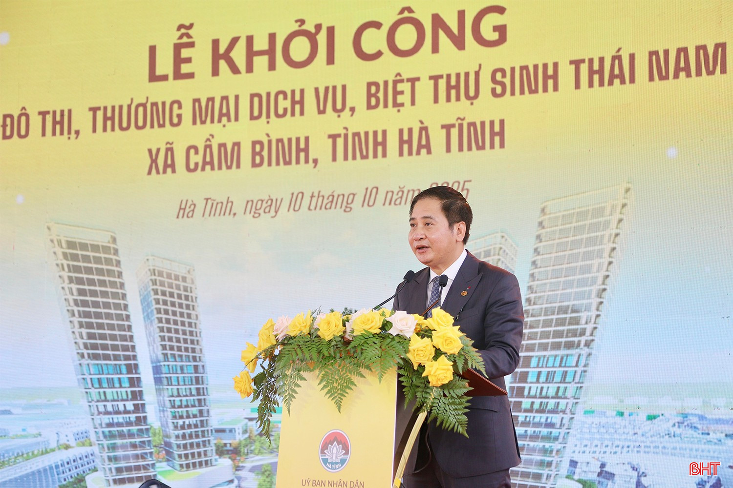 Ông Mai Xuân Sơn - Tổng Giám đốc Công ty CP Tập đoàn T&amp;T phát biểu tại lễ khởi công.
