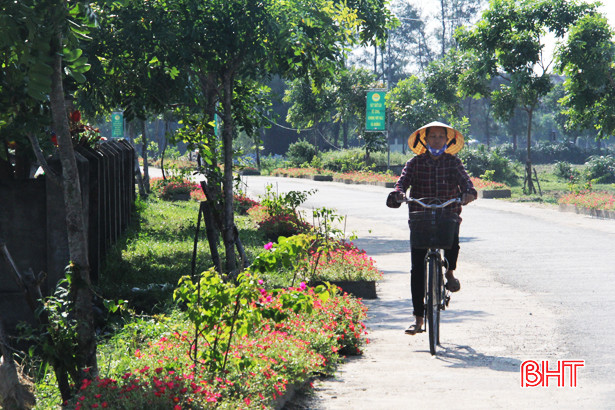 Rực rỡ sắc màu những đường hoa ở xã ven biển Nghi Xuân