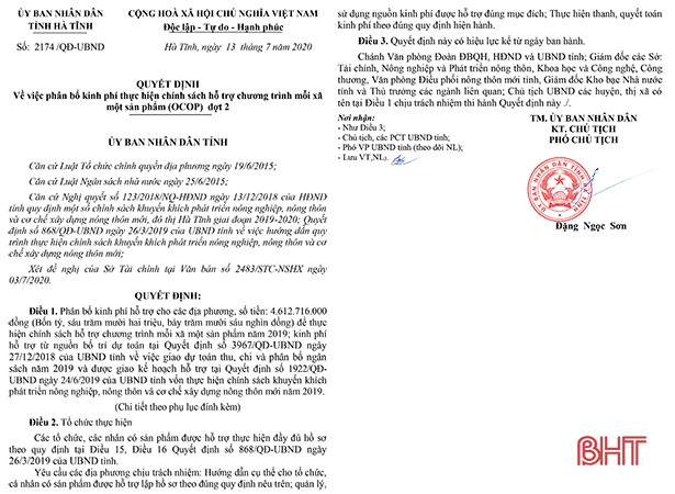 Hà Tĩnh hỗ trợ hơn 4,6 tỷ đồng xây dựng 25 sản phẩm OCOP