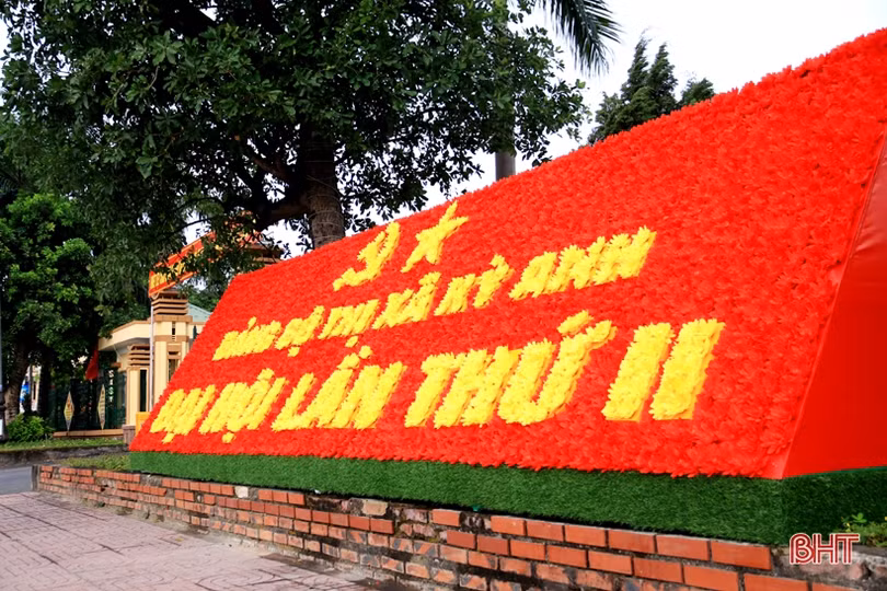 Thị xã Kỳ Anh rực rỡ cờ hoa chào mừng đại hội Đảng