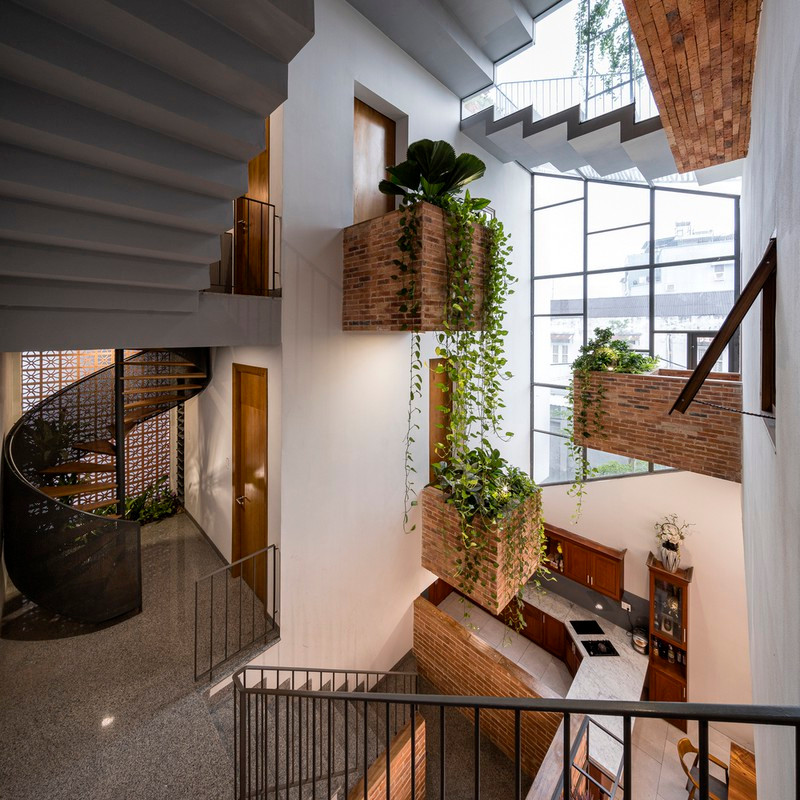 Nhờ có sân thượng trồng cây mà nhà phố xanh y như nhà vườn