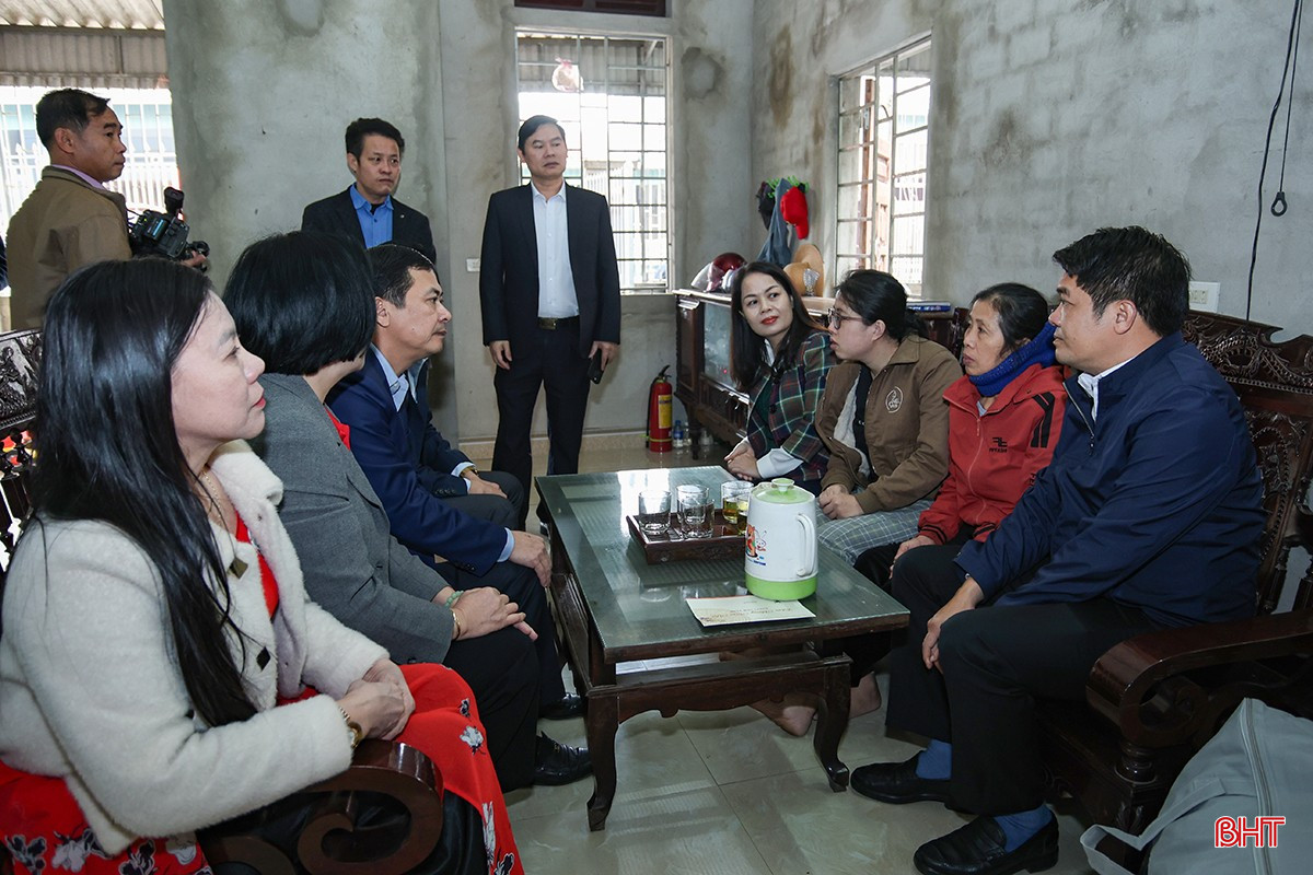 Dịp này, Chủ tịch Ủy ban MTTQ tỉnh Trần Nhật Tân và Phó Chủ tịch UBND tỉnh Lê Ngọc Châu đã tới trao quà và chúc Tết gia đình chị Đậu Thị Hoài (xã Xuân Giang, huyện Nghi Xuân), có hoàn cảnh khó khăn, bố vừa mất, bản thân bị bệnh, phải phụ thuộc vào mẹ. bqbht_br_aimg-5407.jpg