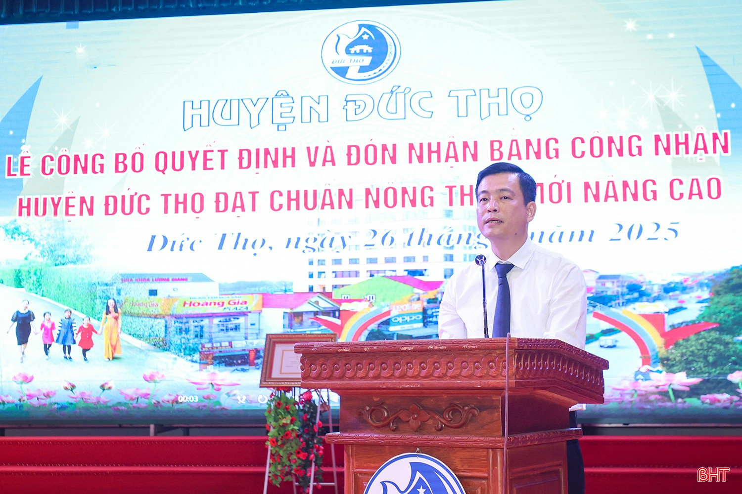 Bí thư Huyện ủy Đức Thọ Nguyễn Thành Đồng phát biểu tại buổi lễ. bqbht_br_aimg-9076.jpg