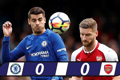 david luiz nhan the do arsenal het dop toan thua chelsea o stamford bridge