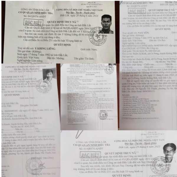 Truy nã đặc biệt 5 đối tượng trong vụ khủng bố ở Đắk Lắk