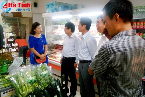 Lãnh đạo Mitraco Hà Tĩnh giới thiệu các sản phẩm sạch của Hà Tĩnh với khách hàng