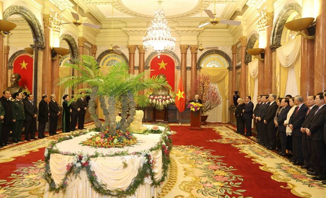 Tổng Bí thư: Chung sức đồng lòng, vững bước trên con đường đổi mới ảnh 2 tong bi thu chung suc dong long vung buoc tren con duong doi moi