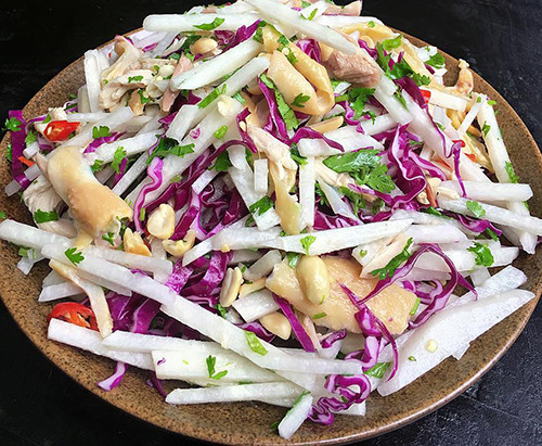 tan dung ga tet lam goi ga cu dau