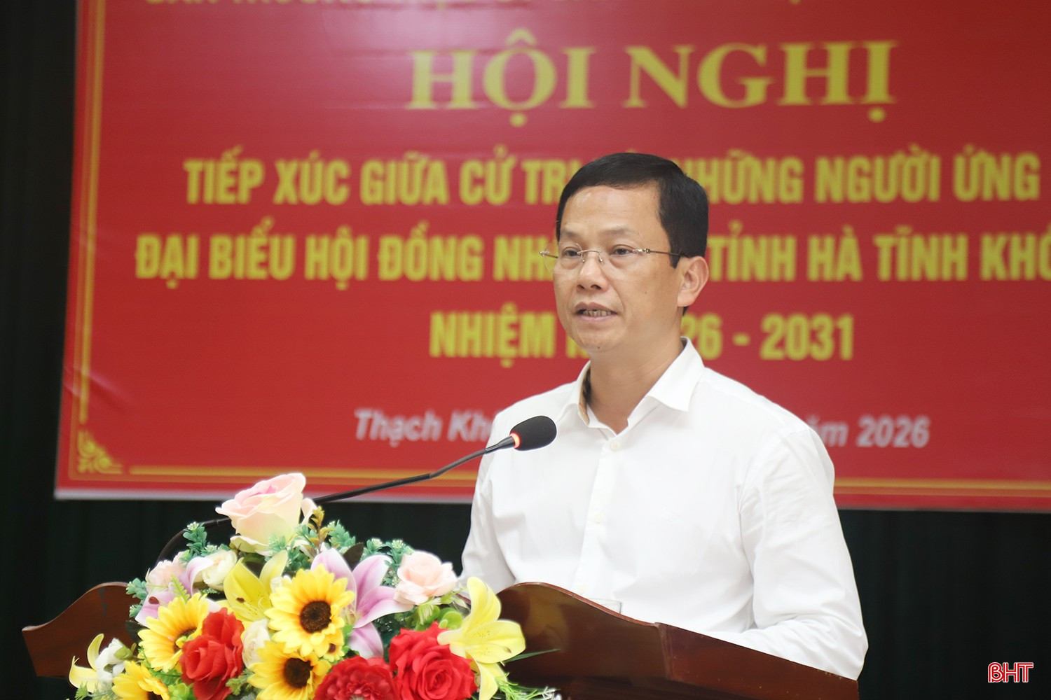 Đồng chí Nguyễn Trọng Hiếu - Ủy viên Ban Thường vụ Tỉnh ủy, Giám đốc Sở Tài chính trình bày chương trình hành động.