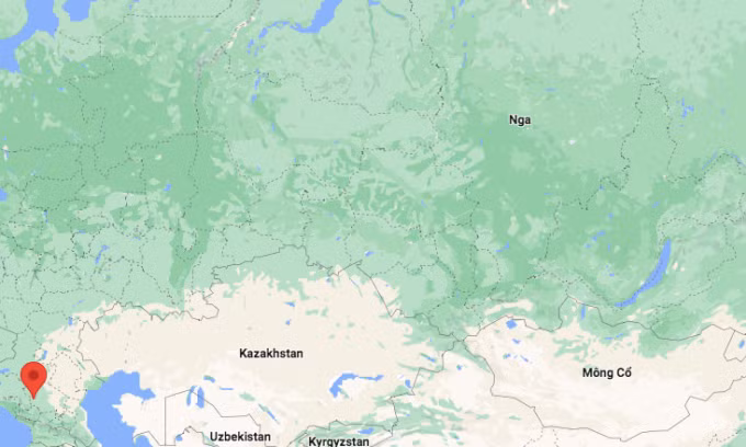 Vị trí Stavropol (chấm đỏ) ở miền nam nước Nga. Đồ họa: Google Maps