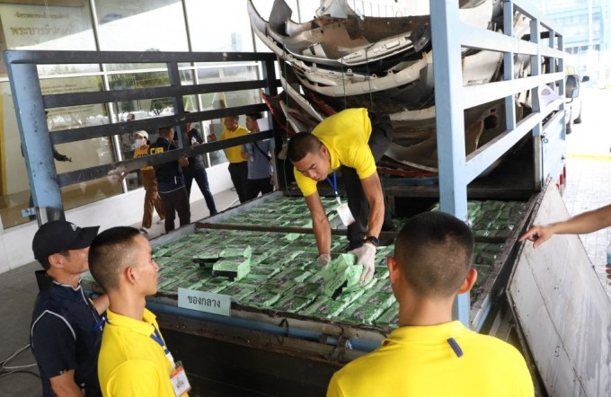 Số ma túy đá bị cảnh sát tỉnh Saraburi, Thái Lan thu giữ tháng 5/2023. Ảnh: AFP