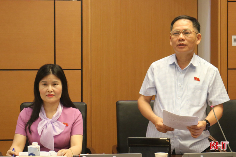 Phó trưởng Đoàn chuyên trách Đoàn ĐBQH tỉnh Hà Tĩnh Trần Đình Gia tham gia thảo luận. 1.jpg