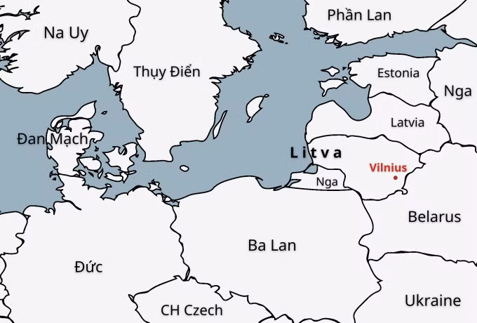 Vị trí Litva và thủ đô Vilnius. Đồ họa: AH