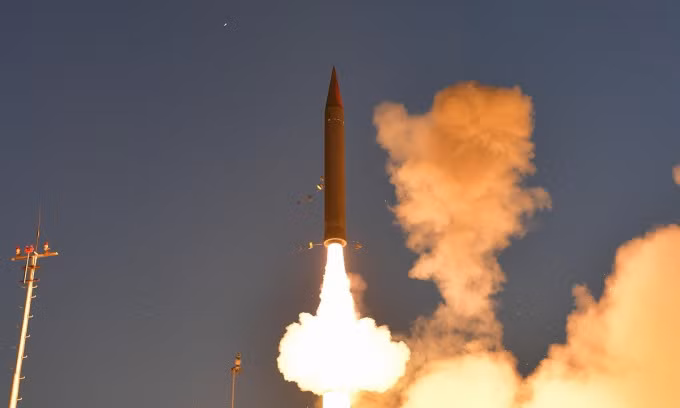 Tên lửa Arrow 3 được Israel phóng thử hồi năm 2019. Ảnh: BQP Israel