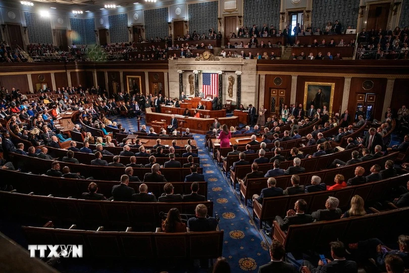 Tàn cảnh một phiên họp Hạ viện Mỹ ở Washington, DC. (Ảnh: THX/TTXVN)